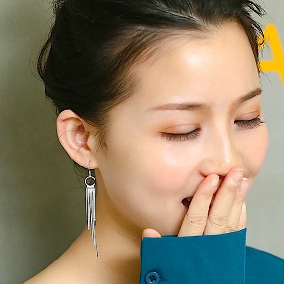 Tassel Sterling Silver Necklace Earrings Matching Set - Picture 3 of 9